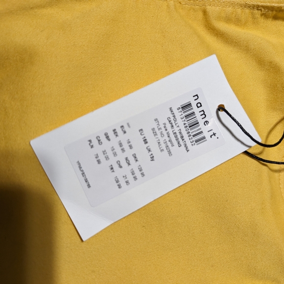 NWT Name it Yellow kids Capri pants size 13 Basic needs adjustable waist - Picture 2 of 10